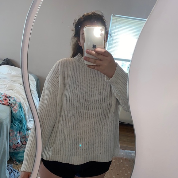 Time and Tru Sweaters - Closet Closing - White Chenille Mock Neck Sweater